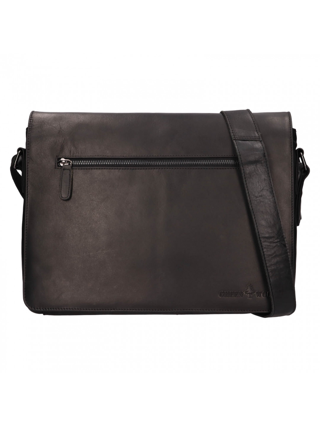 Pánská kožená taška přes rameno Greenwood Elliot – černá